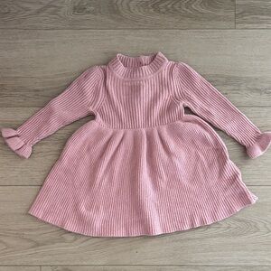 Baby Gap Pink Ribbed Knit Sweater Dress size 12-18 months
